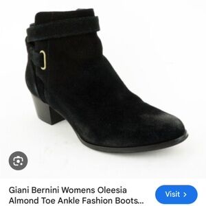 Giani Bernini Oleesia SUEDE Memory Foam ANKLE Booties Black Size 9.5 WIDE